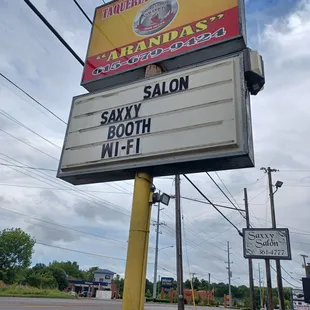 a sign for a salon