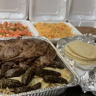 a variety of food items