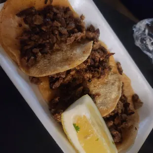 3 asada tacos (plain)