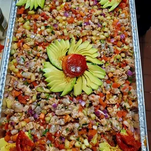 Charola de ceviche de camarón!