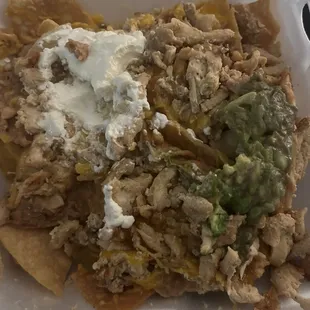 Chicken fajita nachos