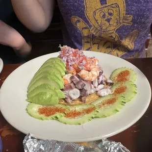 Tostada con pulpo