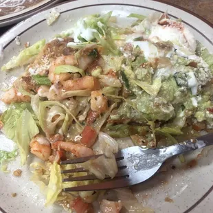 Grilled shrimp tostada