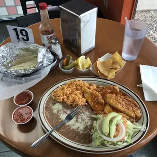 Filete-Mojo-Ajo (garlic fish) for $14.50. Delicious