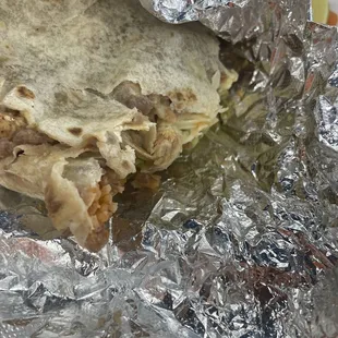 Chicken burrito no chicken