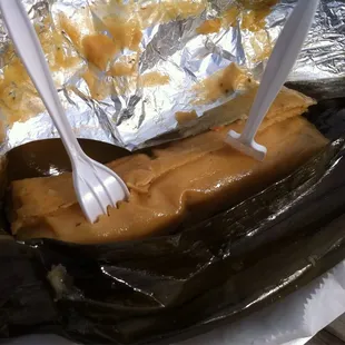 Wrapped in banana leaves