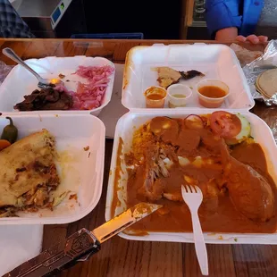 a table full of food