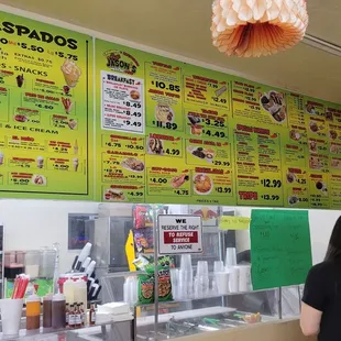 the menu of the restaurant