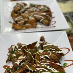 Fried chicken with potatoes Style Guatemala.