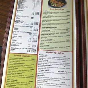 menu