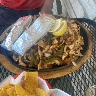 Double order chicken fajitas