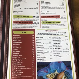 sushi and sashimi, menu