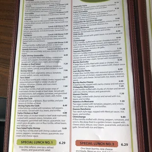 menu