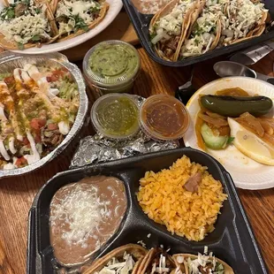 a variety of mexican food