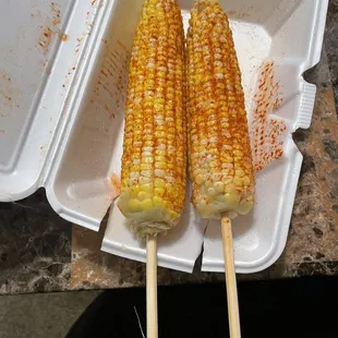 Delicious corn on the cobs