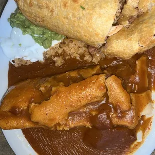 Chimichanga and a tamale a la cate