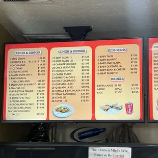 Updated menu as of 6/19/24