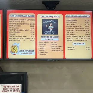 Updated menu as of 6/19/24