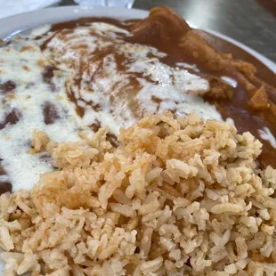 Tamale &amp; beef enchilada