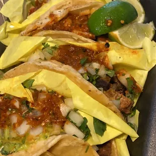 Adobada and asada tacos