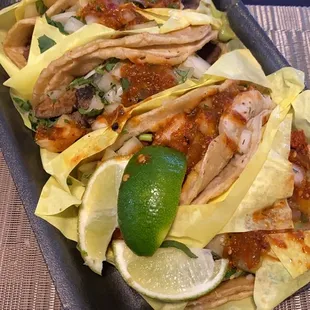 Adobada and asada tacos