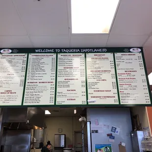 Menu *prices subject to change without notice* a lot to choose from!