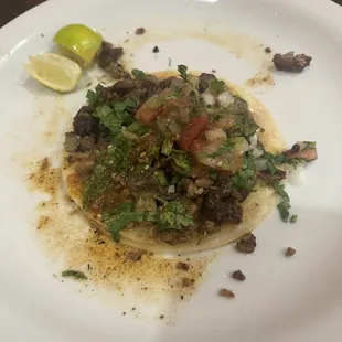 a taqueria on a white plate