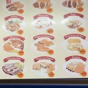 Current menu prices 10/1/24