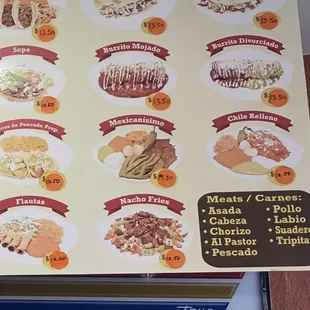 Current menu prices 10/1/24