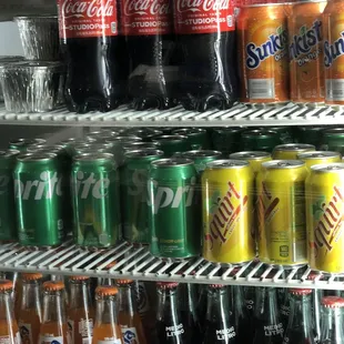 a variety of sodas