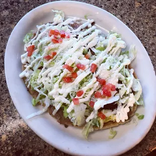 Huarache de asada con todo