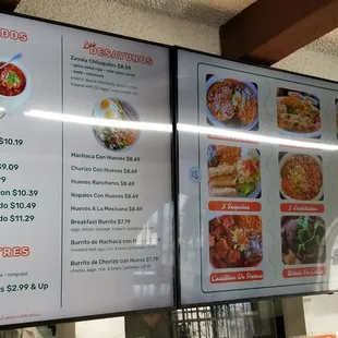 menus and prices