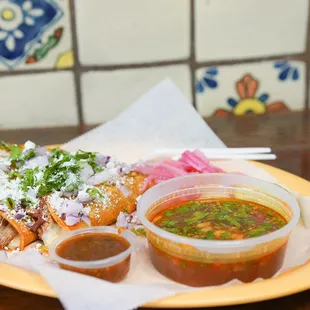 a plate of mexican food