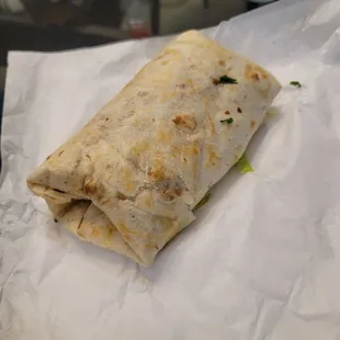 Chicken burrito.  Large for the price