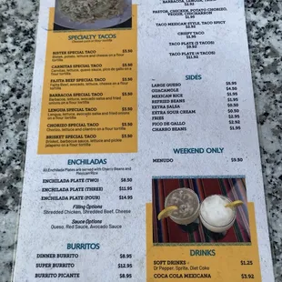 menu