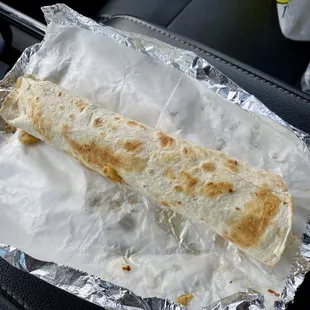 Breakfast burrito, snack for the price, but good.