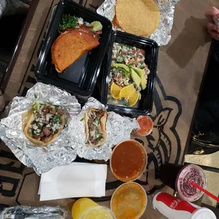 a variety of mexican food