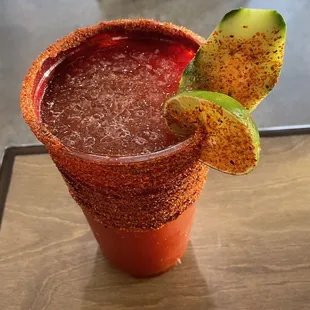 Michelada with cucumber