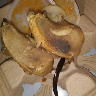 Some of the meat that was in my menudo