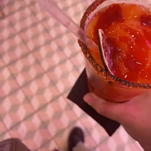 Mango drink with tamarind candy