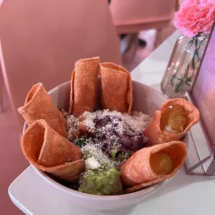 Taquitos De Papa/Potato stuffed tacos. (Happy Hour Menu)