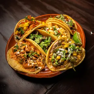 Variety of tacos