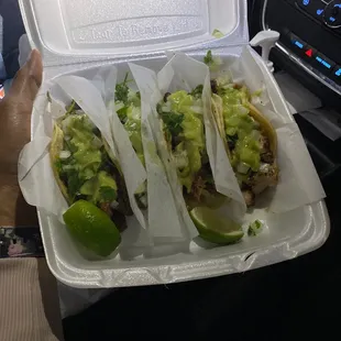 Street  tacos Al pastor and pollo asado