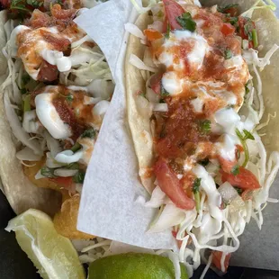 Shrimp and fish tacos ($5.50)