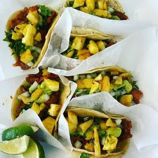 Al pastor tacos with pineapple! Yummy