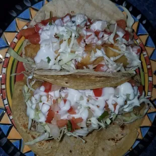 Baja style shrimp tacos