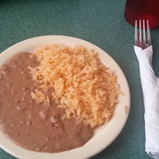 Beans and rice  (fajita plate )
