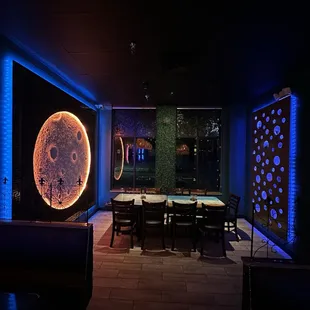 a table and chairs