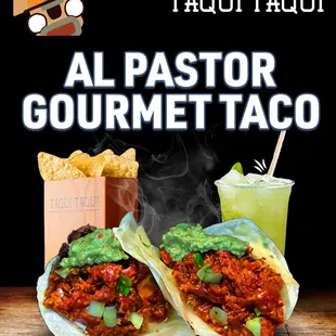 two tacos and a drink