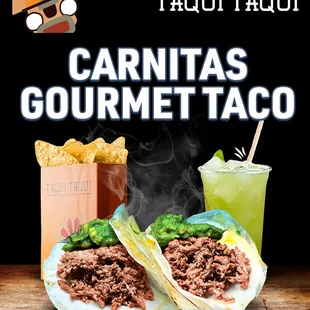 two tacos and a drink